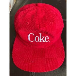 Red Coke cocacola corduroy trucker hat